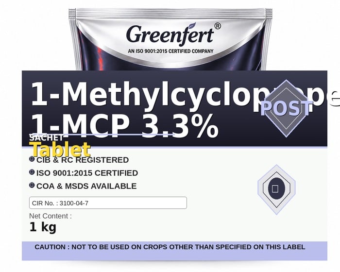 Greenfert 1-Methylcyclopropene 1-MCP 3.3% Tablet — TABLET packaging bag