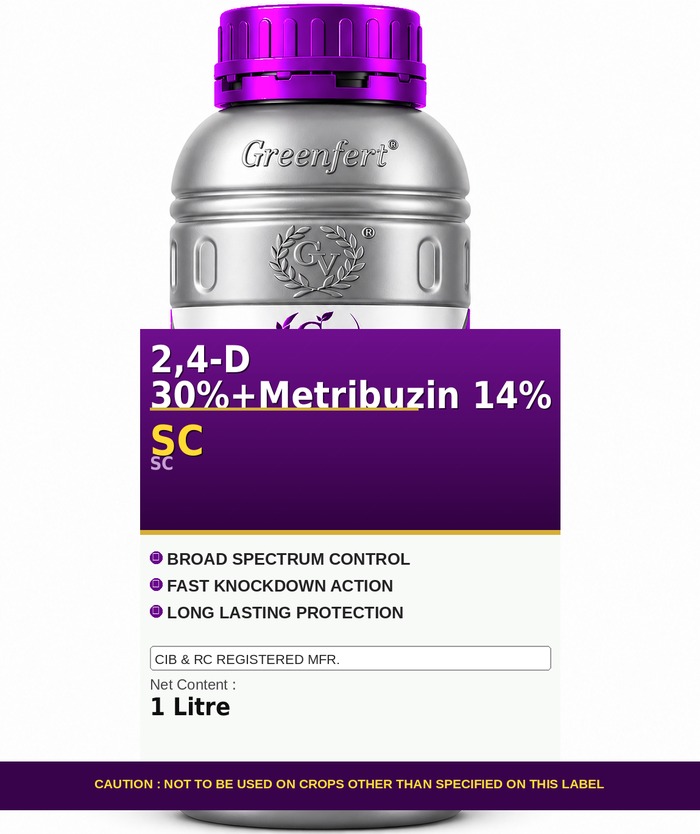 2,4-D 30%+Metribuzin 14% SC — bottle packaging
