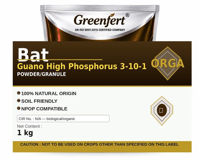 Greenfert Bat Guano High Phosphorus 3-10-1 — 1 packaging bag