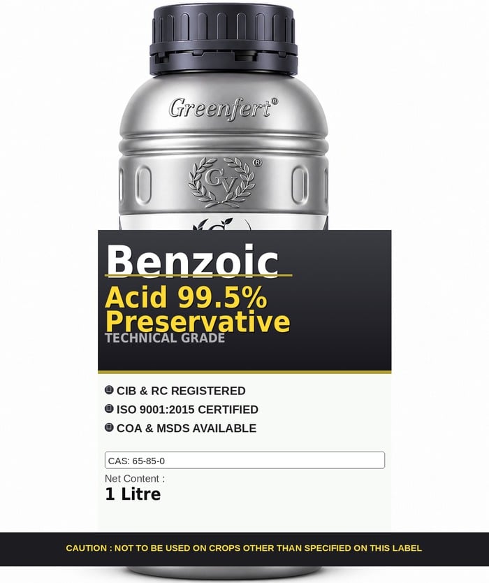 Benzoic Acid 99.5% Preservative — technical grade jar