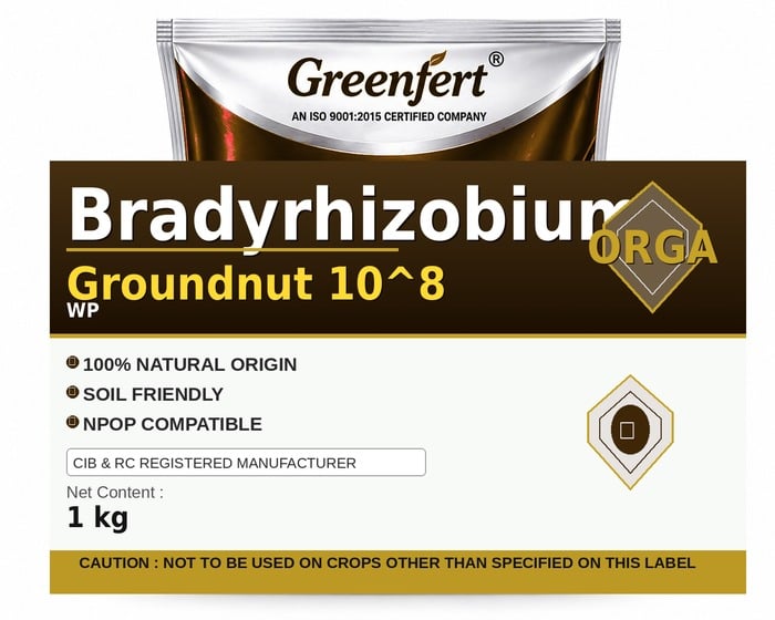 Greenfert Bradyrhizobium Groundnut 10^8 — 8 packaging bag