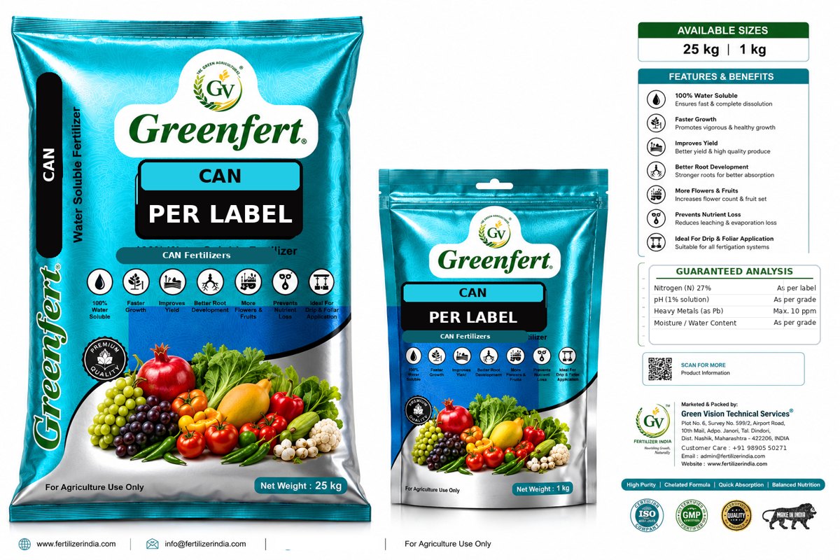 Greenfert CAN 27% N Granular packaging