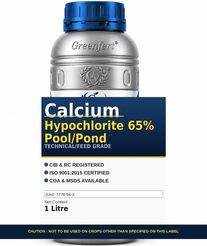Greenfert Calcium Hypochlorite 65% Pool/Pond — technical grade jar
