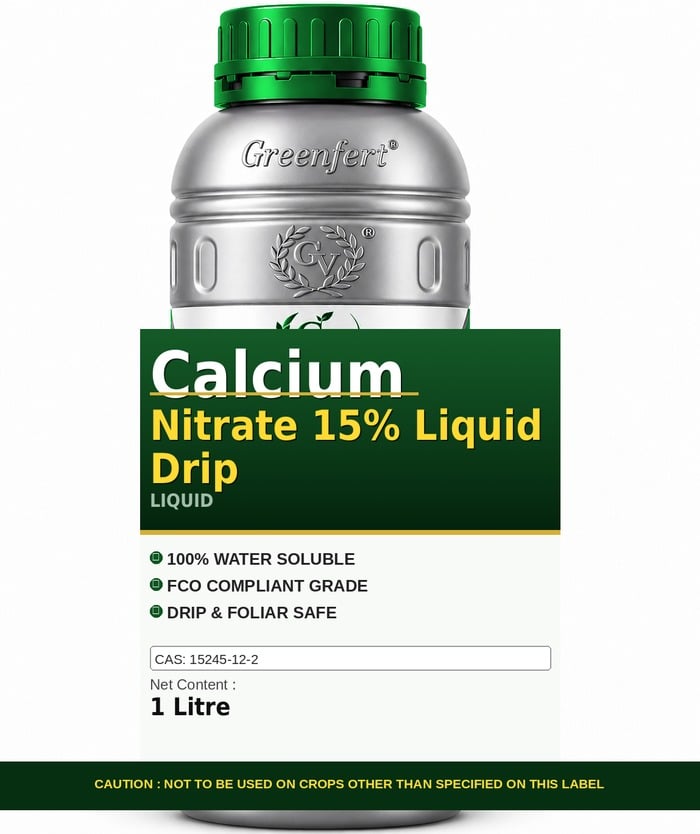 Greenfert Calcium Nitrate 15% Liquid Drip — bottle packaging