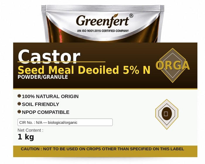 Greenfert Castor Seed Meal Deoiled 5% N — N packaging bag