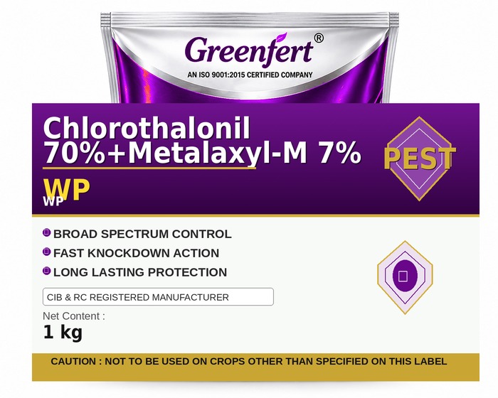 Chlorothalonil 70%+Metalaxyl-M 7% WP — WP packaging bag