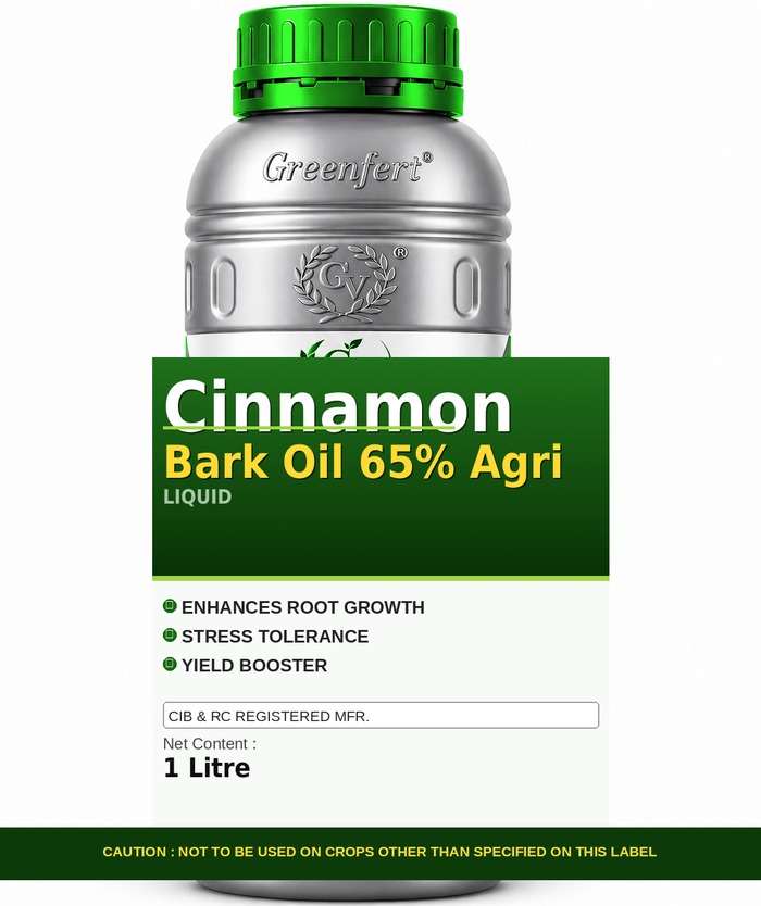 Greenfert Cinnamon Bark Oil 65% Agri — bottle packaging