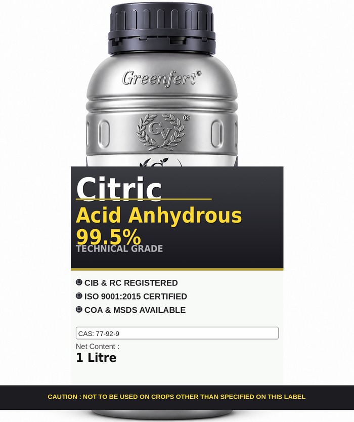 Citric Acid Anhydrous 99.5% — technical grade jar