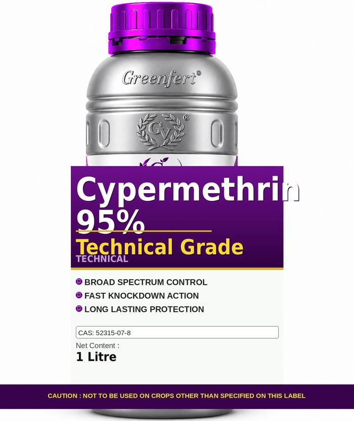 Cypermethrin 95% Technical Grade — technical grade jar