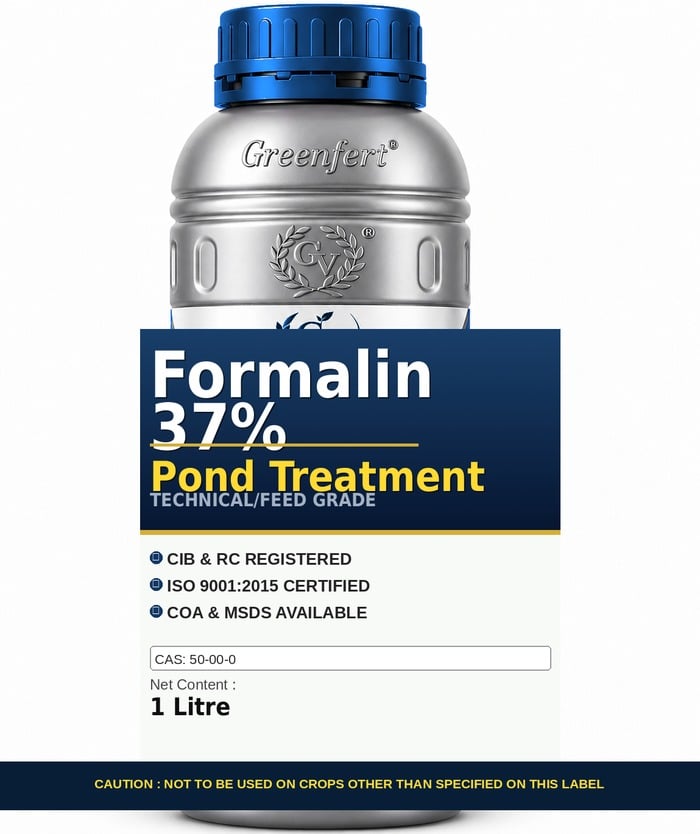 Greenfert Formalin 37% Pond Treatment — technical grade jar