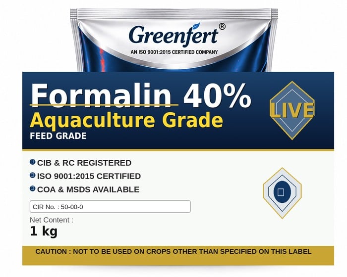 Greenfert Formalin 40% Aquaculture Grade — bottle packaging
