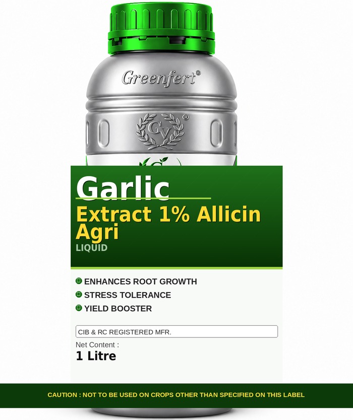 Greenfert Garlic Extract 1% Allicin Agri — bottle packaging