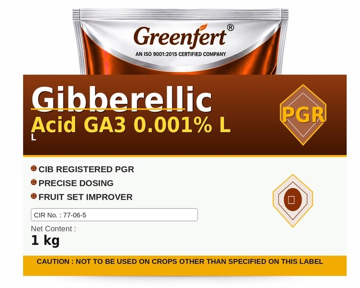 Greenfert Gibberellic Acid GA3 0.001% L — bottle packaging