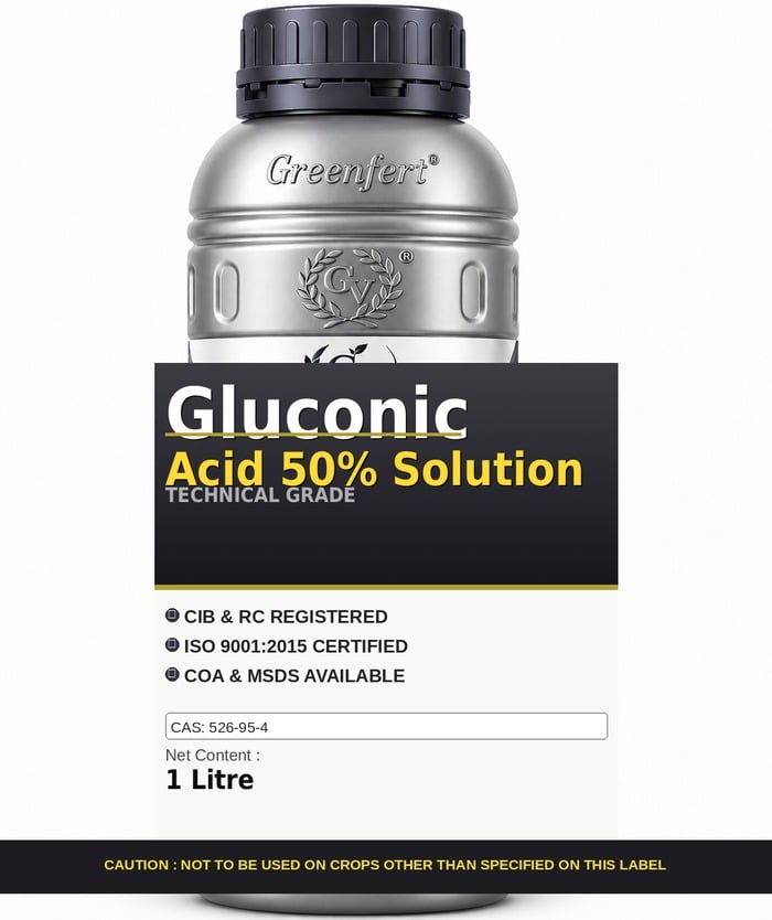 Gluconic Acid 50% Solution — technical grade jar