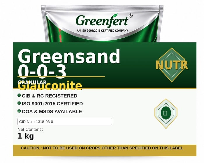 Greenfert Greensand 0-0-3 Glauconite — bottle packaging