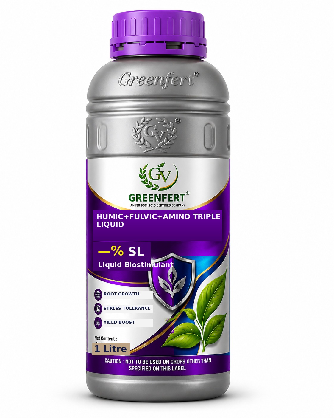 Greenfert Humic+Fulvic+Amino Triple Liquid packaging