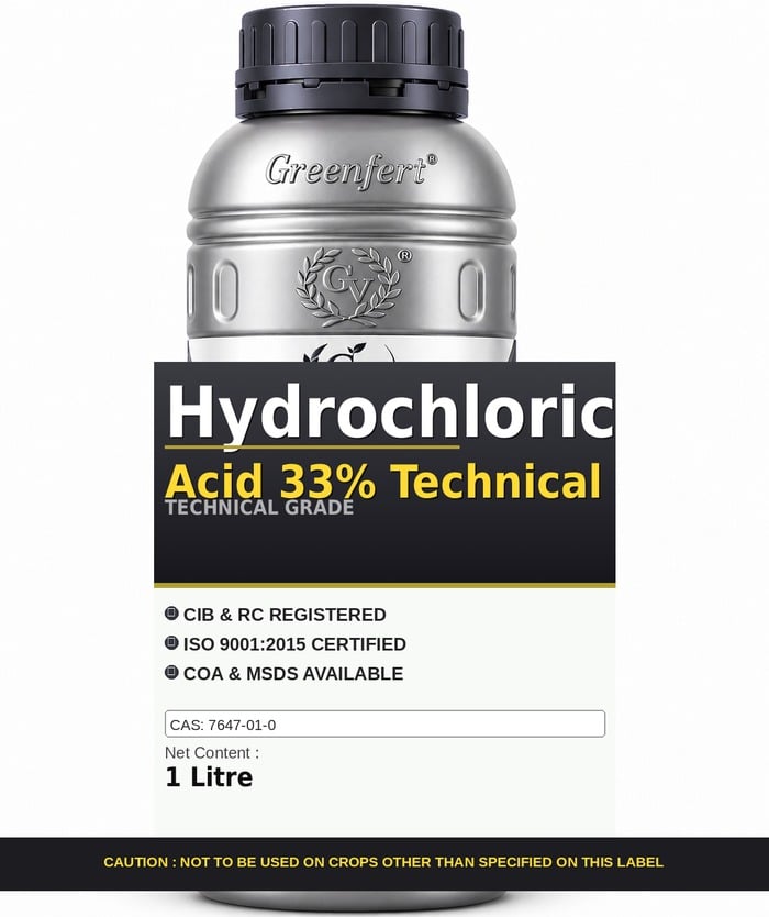 Hydrochloric Acid 33% Technical — technical grade jar