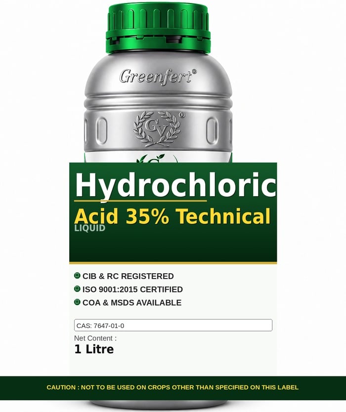 Greenfert Hydrochloric Acid 35% Technical — bottle packaging