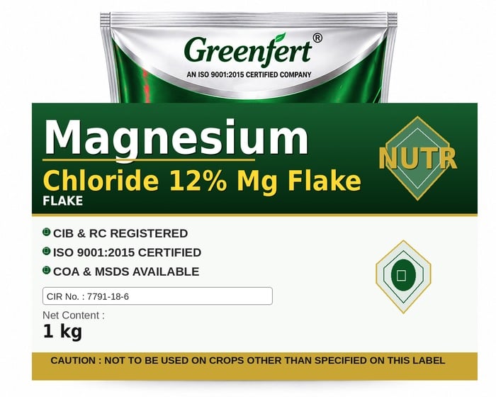 Greenfert Magnesium Chloride 12% Mg Flake — bottle packaging