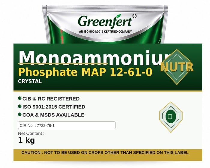 Greenfert Monoammonium Phosphate MAP 12-61-0 — 0 packaging bag