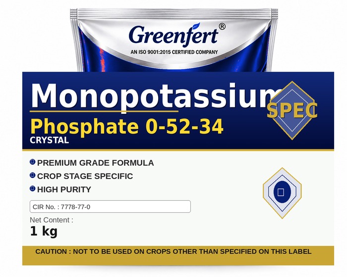 Greenfert Monopotassium Phosphate 0-52-34 — 34 packaging bag