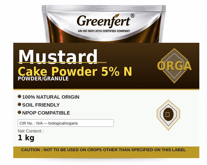Greenfert Mustard Cake Powder 5% N — N packaging bag