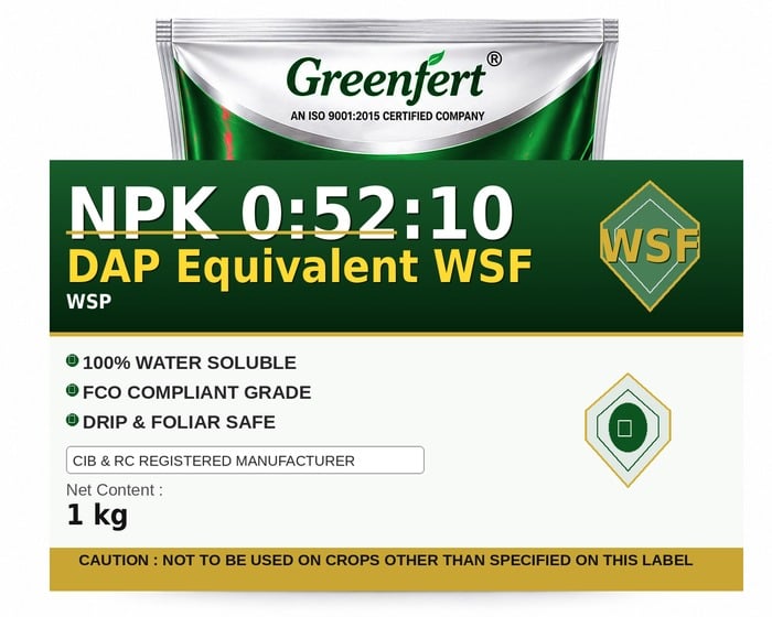 Greenfert NPK 0:52:10 DAP Equivalent WSF — WSF packaging bag
