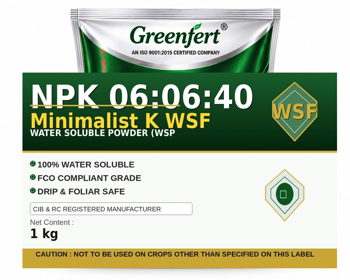 Greenfert NPK 06:06:40 Minimalist K WSF — WSF packaging bag