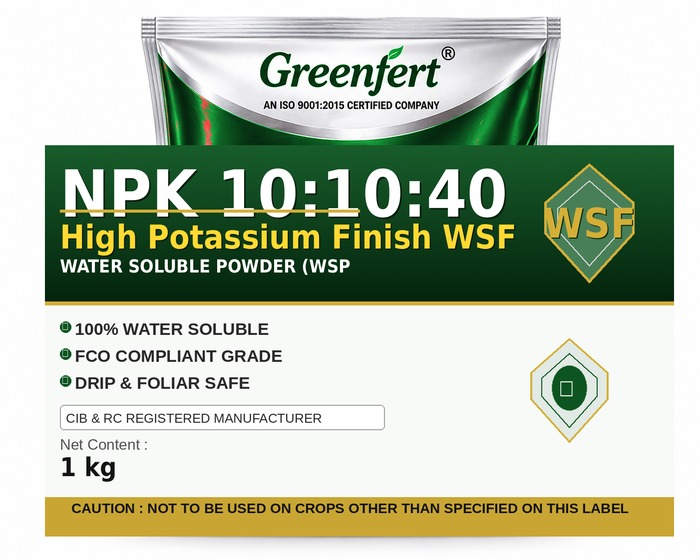 Greenfert NPK 10:10:40 High Potassium Finish WSF — WSF packaging bag