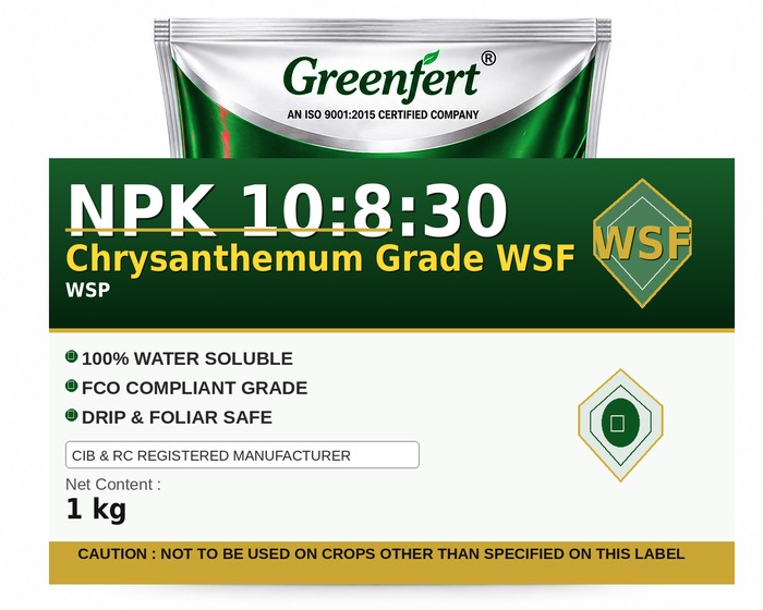 Greenfert NPK 10:8:30 Chrysanthemum Grade WSF — WSF packaging bag
