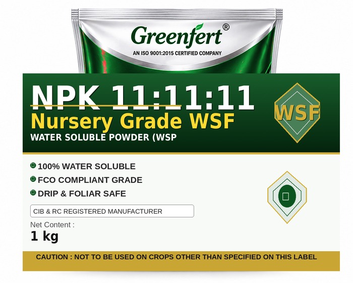 Greenfert NPK 11:11:11 Nursery Grade WSF — WSF packaging bag