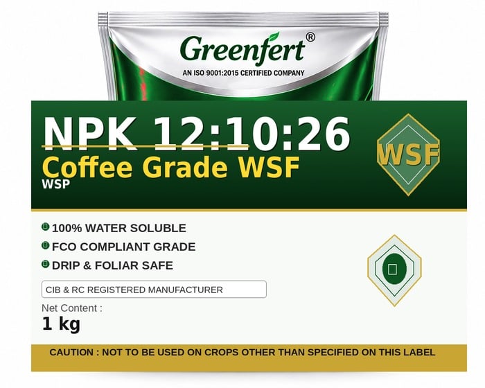 Greenfert NPK 12:10:26 Coffee Grade WSF — WSF packaging bag