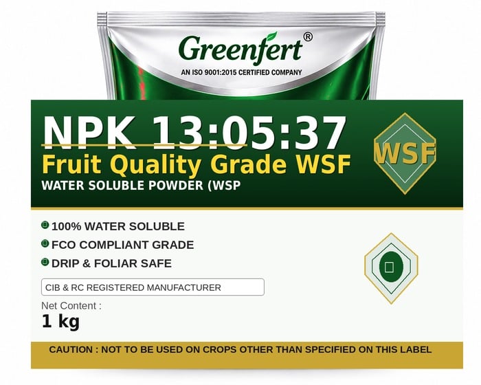 Greenfert NPK 13:05:37 Fruit Quality Grade WSF — WSF packaging bag