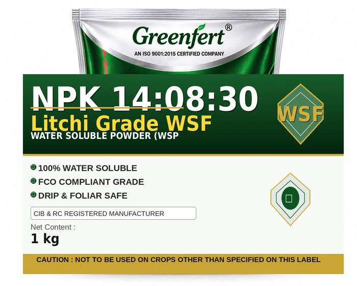 Greenfert NPK 14:08:30 Litchi Grade WSF — WSF packaging bag