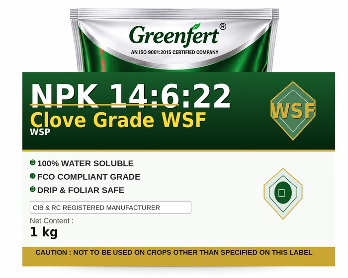 Greenfert NPK 14:6:22 Clove Grade WSF — WSF packaging bag