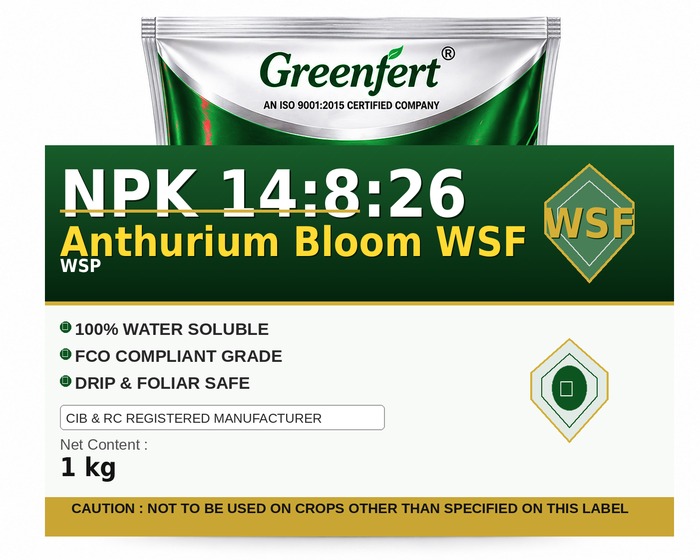 Greenfert NPK 14:8:26 Anthurium Bloom WSF — WSF packaging bag