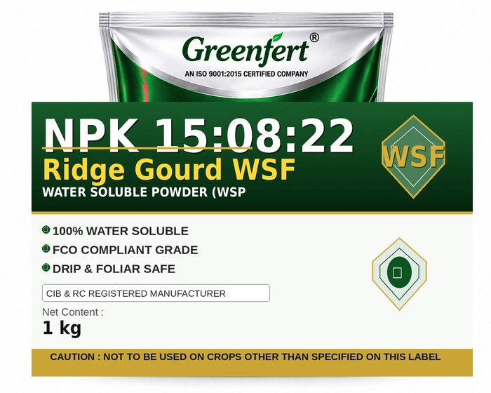 Greenfert NPK 15:08:22 Ridge Gourd WSF — WSF packaging bag