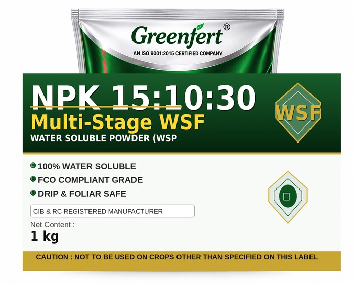 Greenfert NPK 15:10:30 Multi-Stage WSF — WSF packaging bag