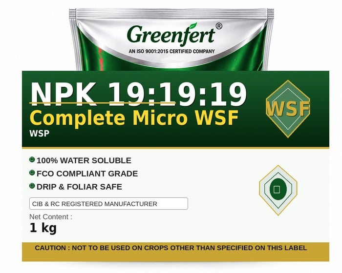 Greenfert NPK 19:19:19 Complete Micro WSF — WSF packaging bag