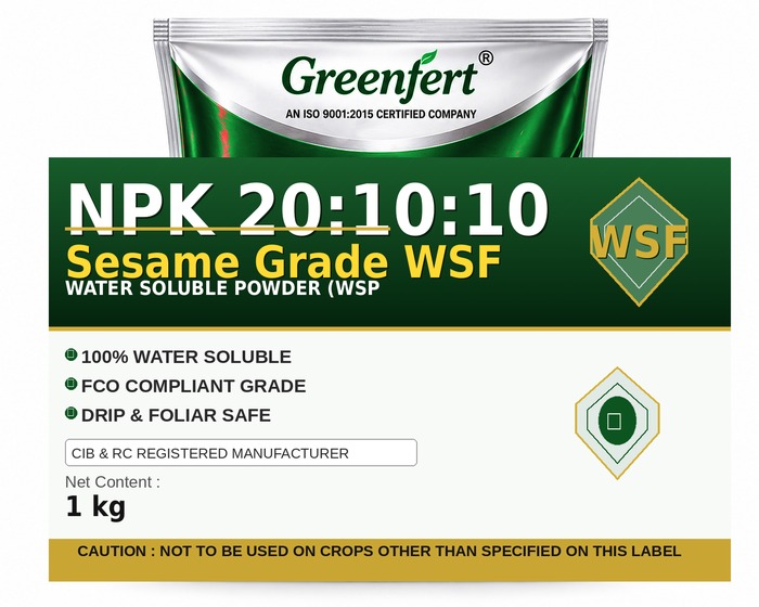 Greenfert NPK 20:10:10 Sesame Grade WSF — WSF packaging bag