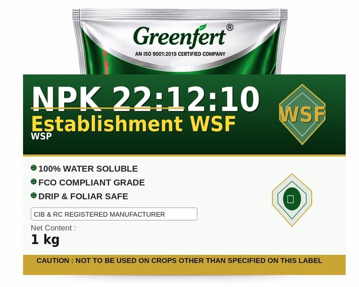 Greenfert NPK 22:12:10 Establishment WSF — WSF packaging bag