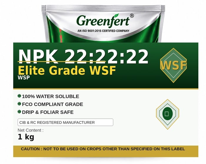 Greenfert NPK 22:22:22 Elite Grade WSF — WSF packaging bag