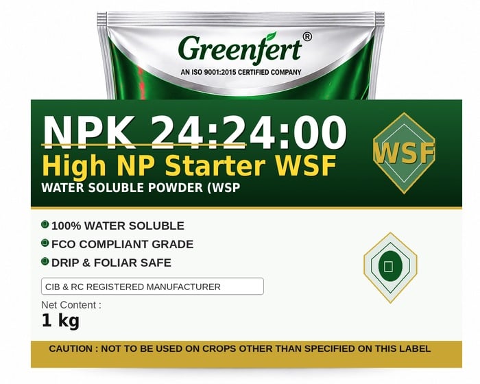 Greenfert NPK 24:24:00 High NP Starter WSF — WSF packaging bag
