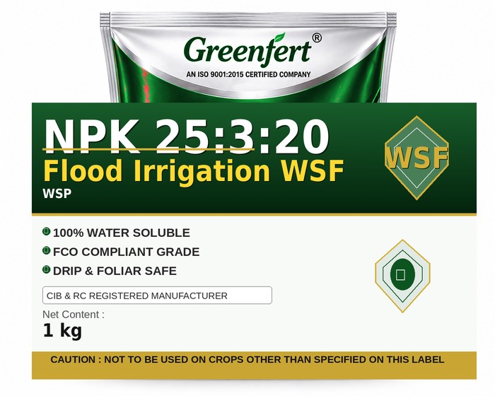Greenfert NPK 25:3:20 Flood Irrigation WSF — WSF packaging bag