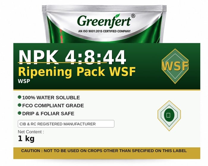 Greenfert NPK 4:8:44 Ripening Pack WSF — WSF packaging bag