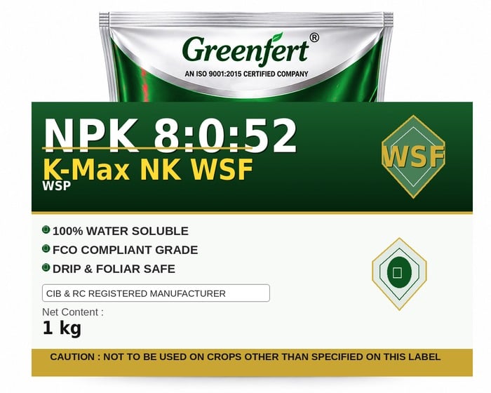 Greenfert NPK 8:0:52 K-Max NK WSF — WSF packaging bag