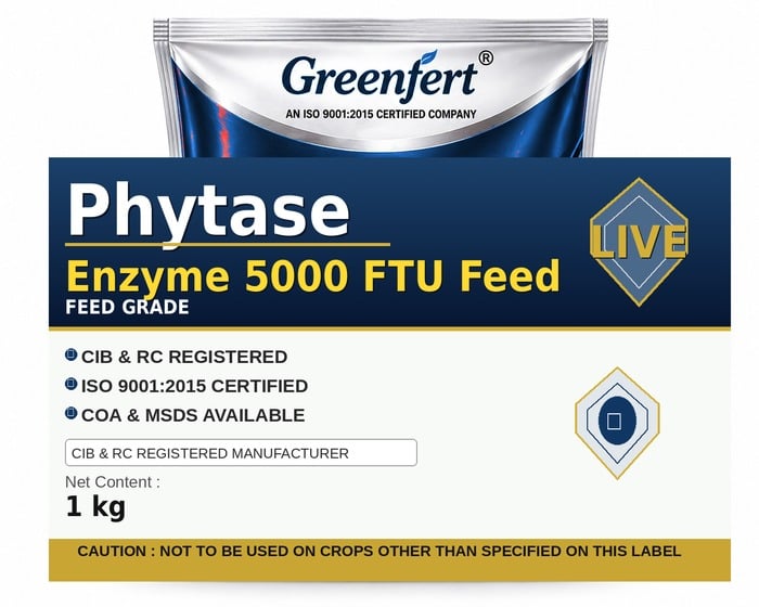 Greenfert Phytase Enzyme 5000 FTU Feed — bottle packaging