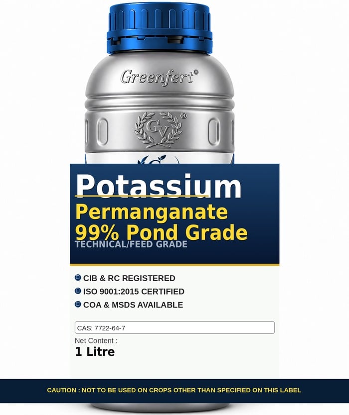 Greenfert Potassium Permanganate 99% Pond Grade — technical grade jar