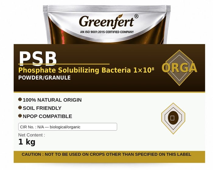 Greenfert PSB Phosphate Solubilizing Bacteria 1×10⁸ — 10 packaging bag