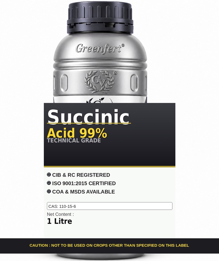 Succinic Acid 99% — technical grade jar